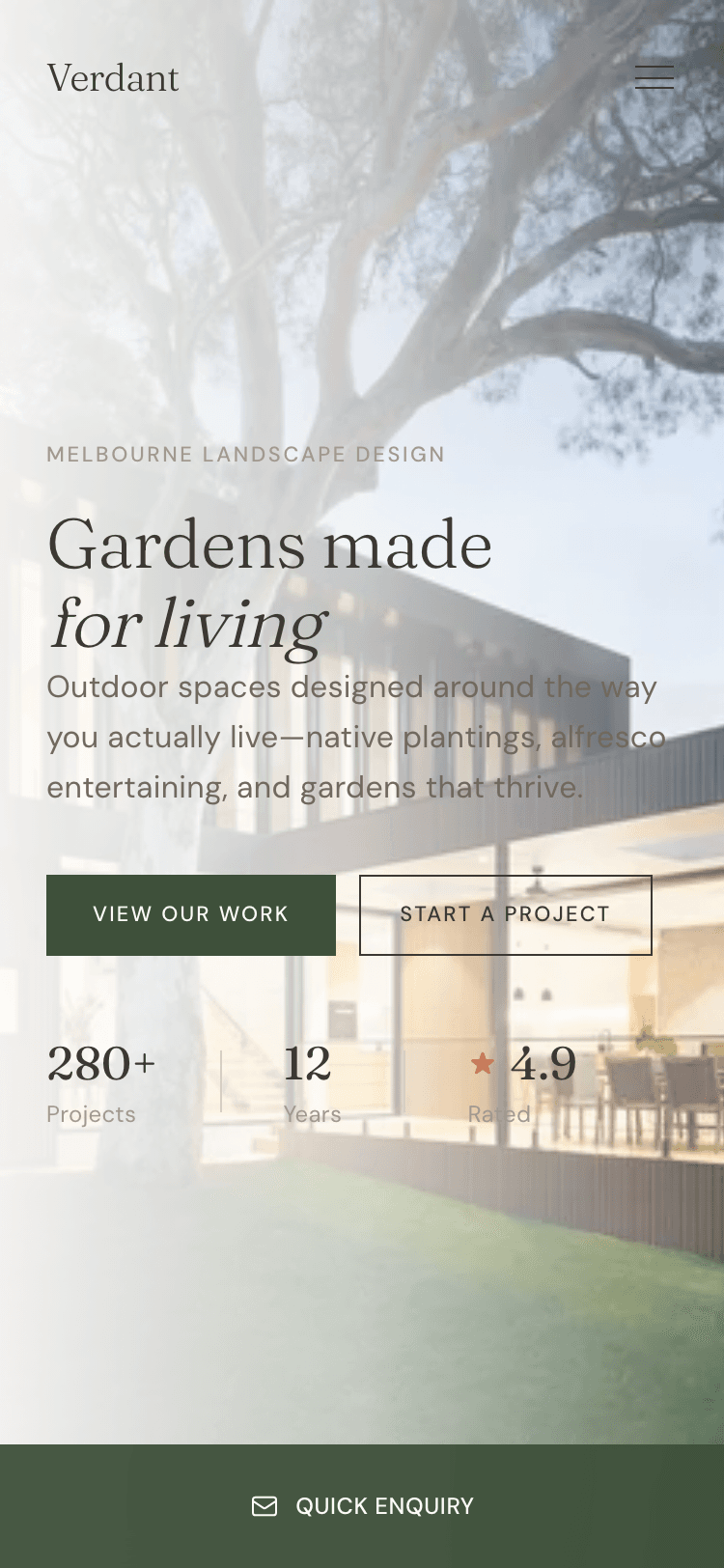 Verdant Landscapes mobile view